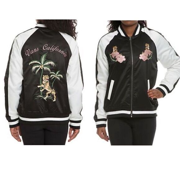 Vans California Embroidered Tiger Palm Tree Satin Jacket - Picture 1 of 12